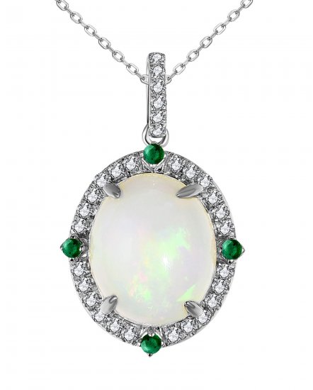 OVAL OPAL DIAMOND PENDANT (TP2852)
